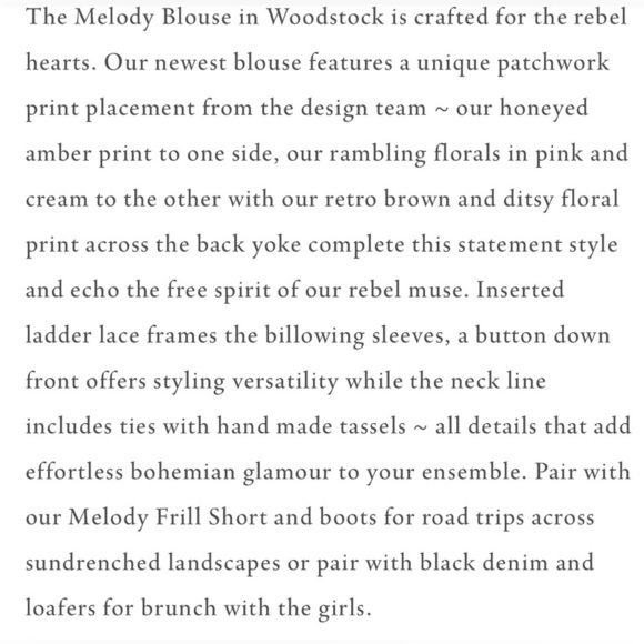 Spell Melody blouse in Woodstock EUC - Picture 11 of 14